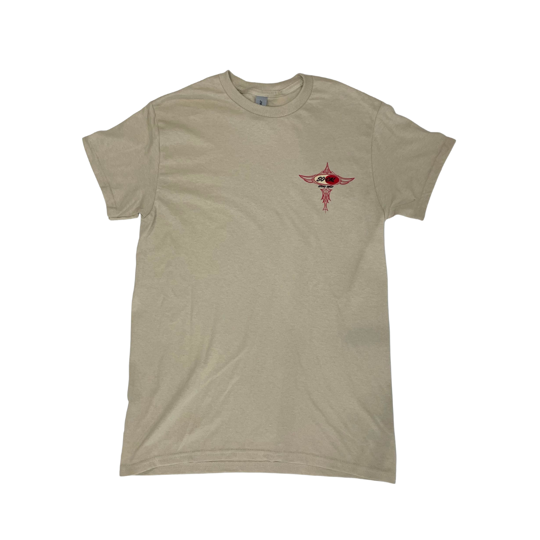 SO-CAL T-Shirt With Pinstripe Tan